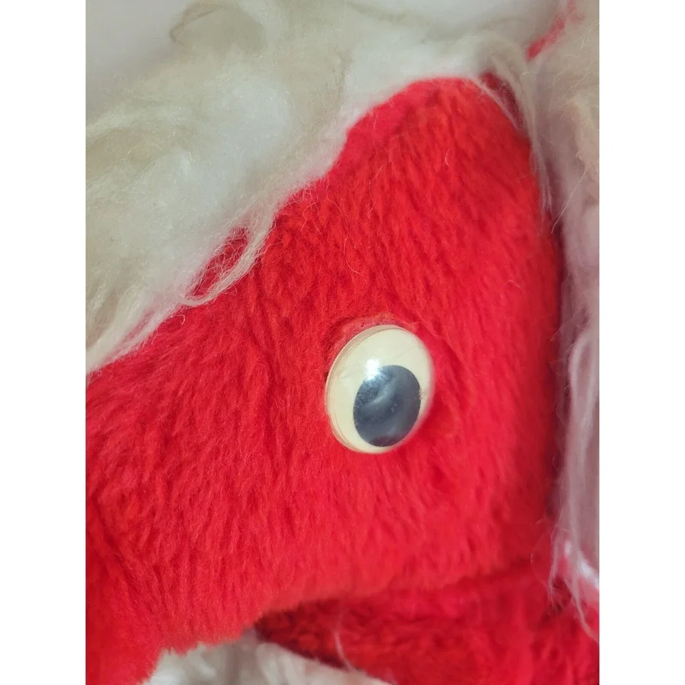 Vtg Carnival Elephant Plush Kitsch Stuffed Animal‎ Toy Red White 22in